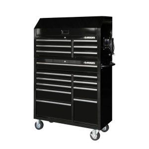 41-Inch Tool Chest and Cabinet Combo - 16-Drawer Rolling Tool Storage, Gloss Black