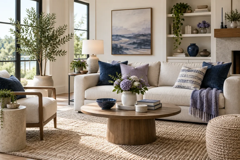 Modern living room furniture and home decor